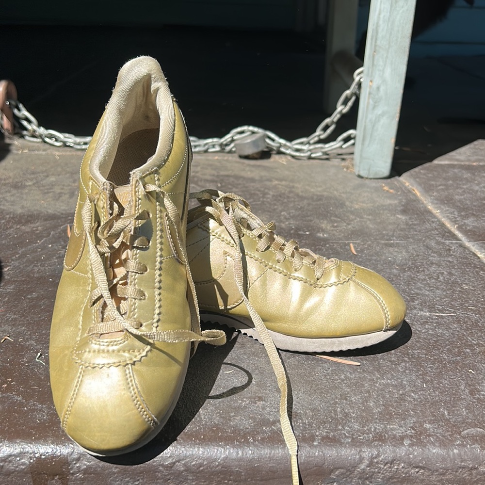 Gold Nike Cortez size 5Y